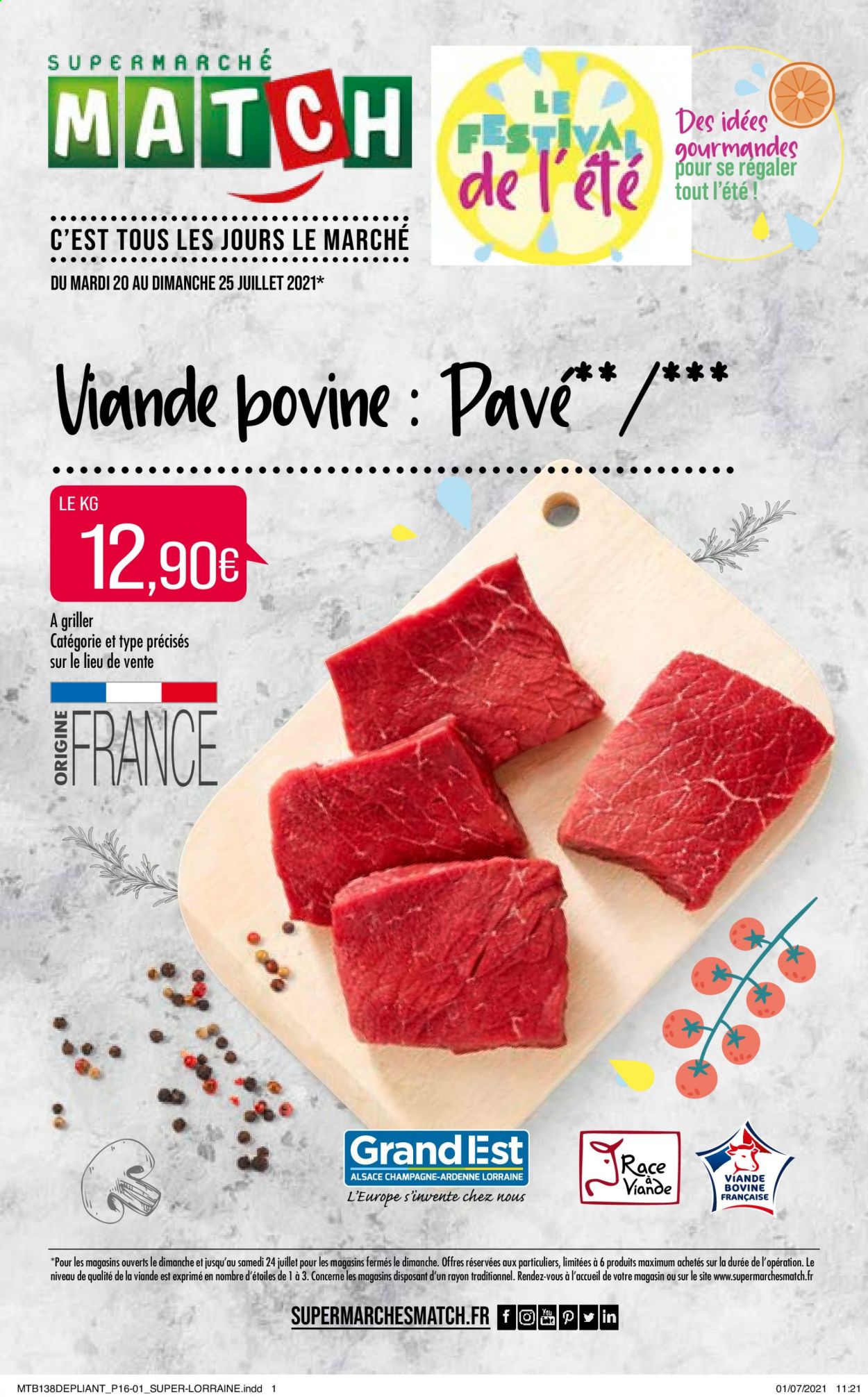 Catalogue Supermarché Match - 20/07/2021 - 25/07/2021. Page 1