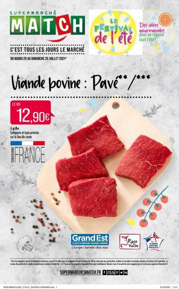 Catalogue Supermarché Match - 20.07.2021 - 25.07.2021.