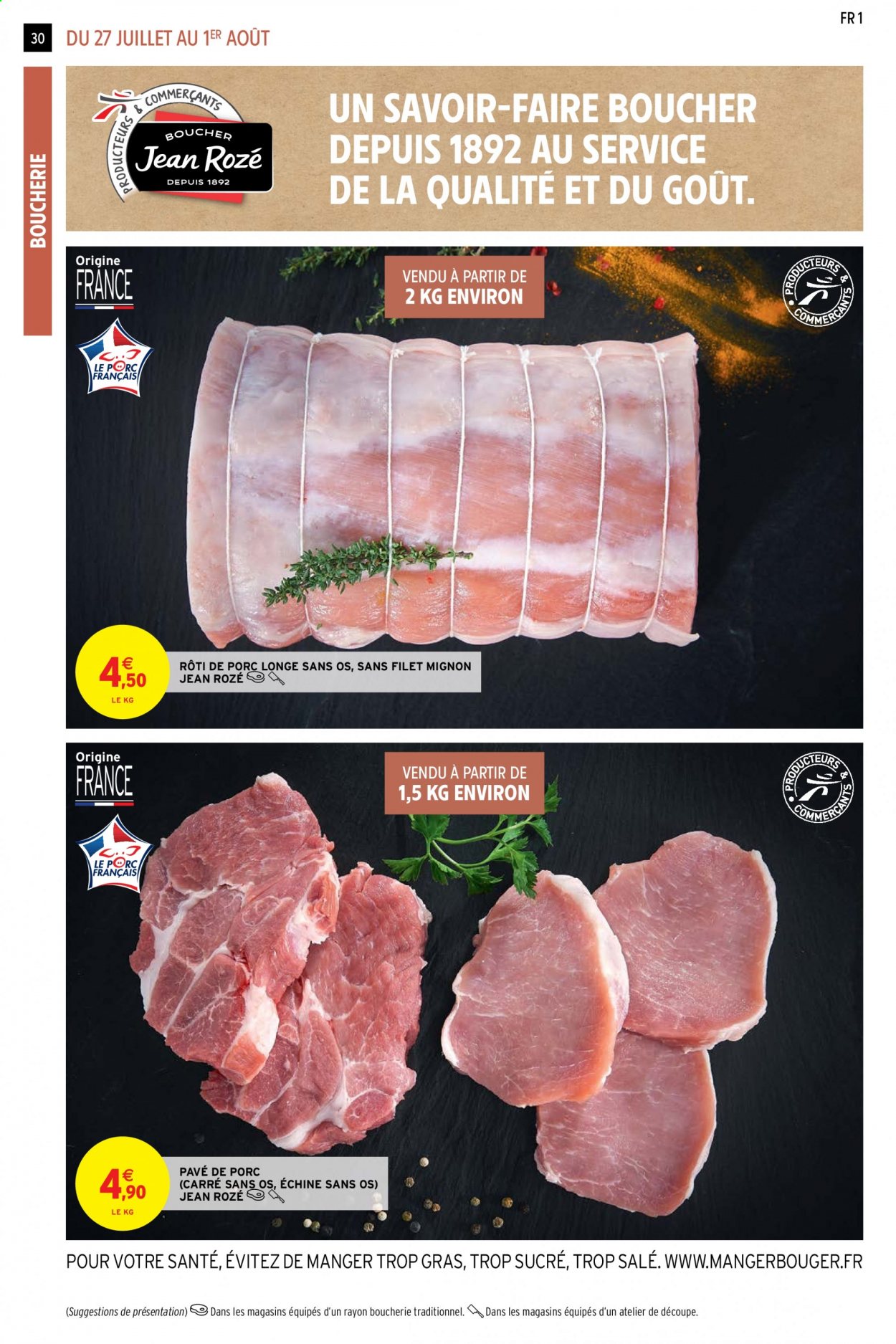 thumbnail - Catalogue Intermarché Hyper - 27/07/2021 - 08/08/2021 - Produits soldés - filet mignon, rôti de porc, viande de porc, longe de porc. Page 30.