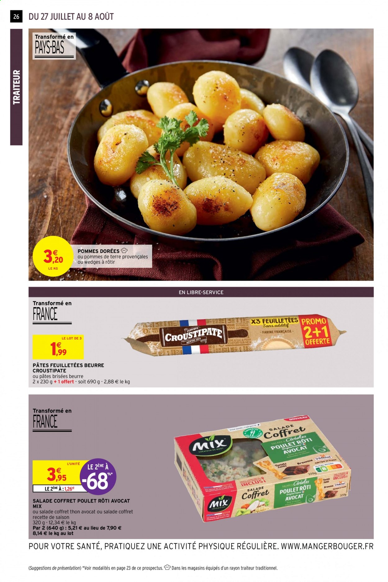 thumbnail - Catalogue Intermarché Super - 27/07/2021 - 08/08/2021 - Produits soldés - avocat, salade, brownie, poulet, poulet rôti, beurre, farine, céréales. Page 26.