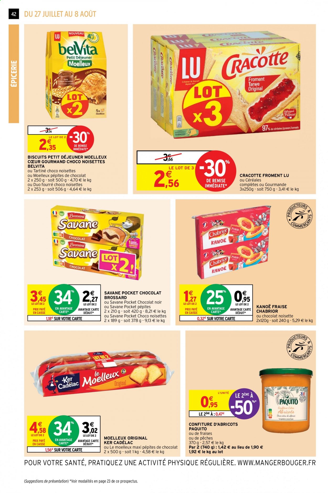thumbnail - Catalogue Intermarché Super - 27/07/2021 - 08/08/2021 - Produits soldés - biscuits, Brossard, LU, confiture. Page 42.