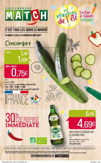 Catalogue Supermarché Match - 27.07.2021 - 08.08.2021.