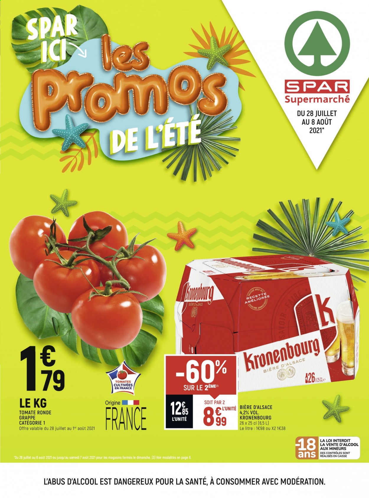 thumbnail - Catalogue Spar Supermarché - 28/07/2021 - 08/08/2021 - Produits soldés - tomates. Page 1.