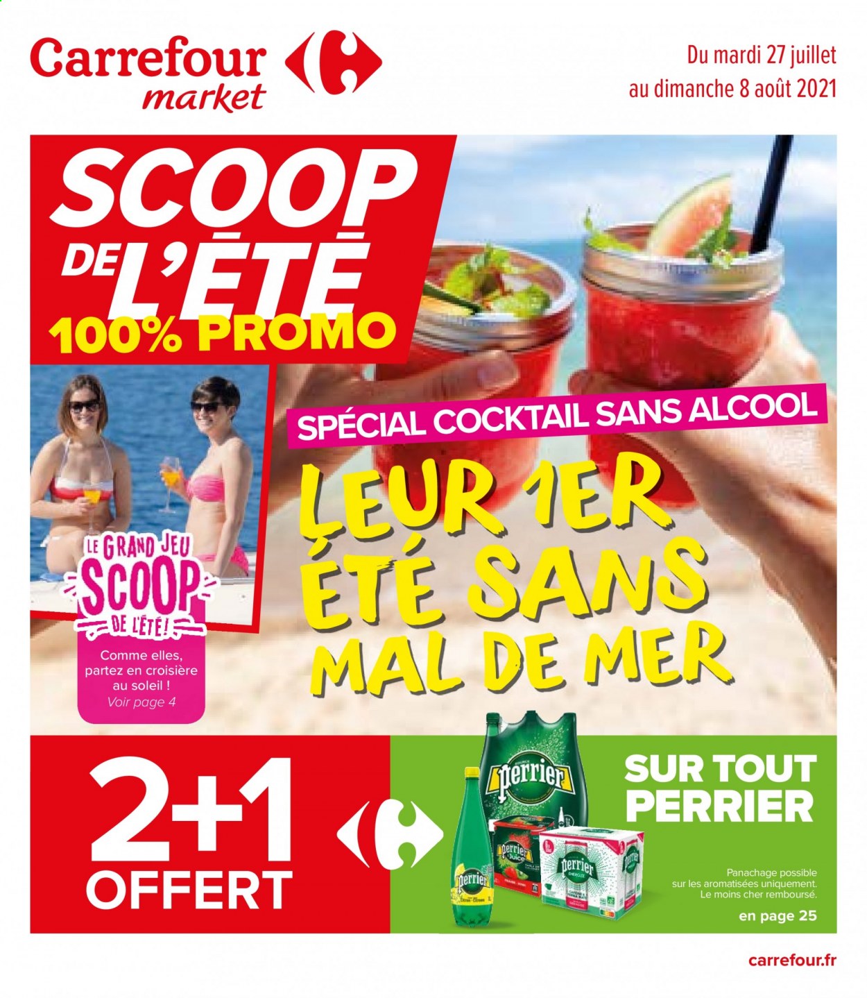 thumbnail - Catalogue Carrefour Market - 27/07/2021 - 08/08/2021 - Produits soldés - Perrier, jeu. Page 1.
