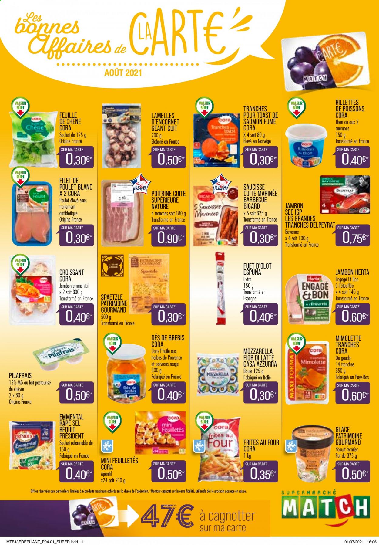 Catalogue Supermarché Match - 01/08/2021 - 31/08/2021. Page 1