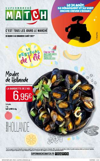 Catalogue Supermarché Match - 03.08.2021 - 08.08.2021.