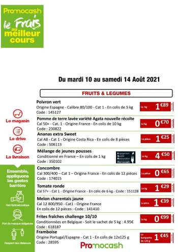 Catalogue Promocash - 10.08.2021 - 14.08.2021.
