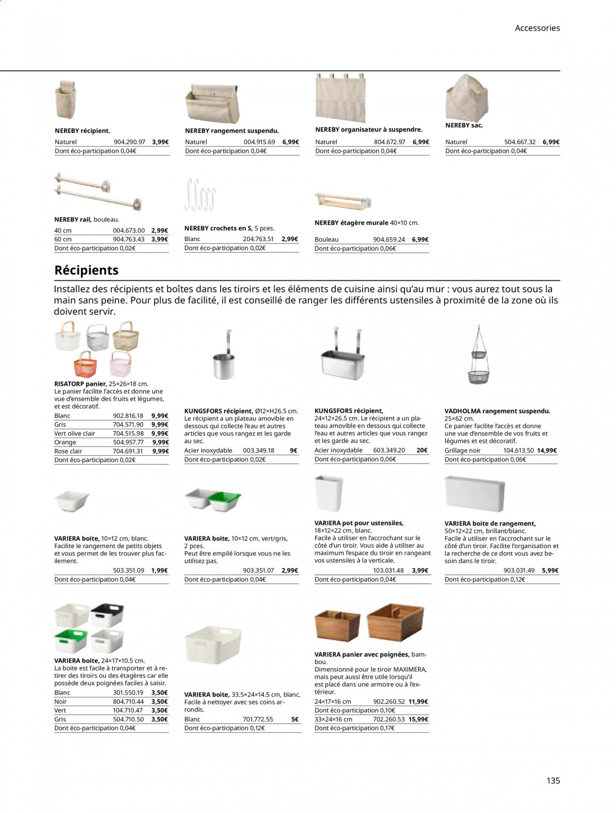 thumbnail - Catalogue IKEA - Produits soldés - boîte de rangement, sac. Page 135.