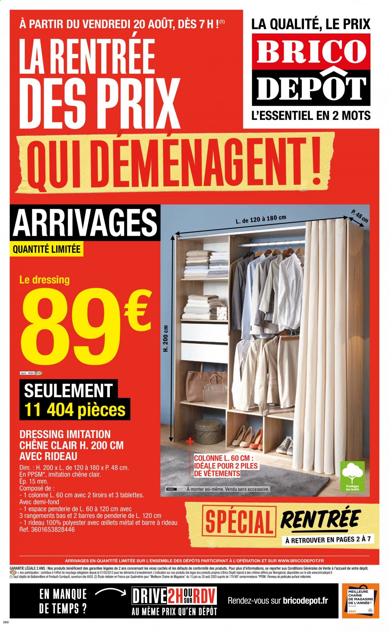 thumbnail - Catalogue Brico Dépôt - 20/08/2021 - 02/09/2021 - Produits soldés - dressing. Page 1.