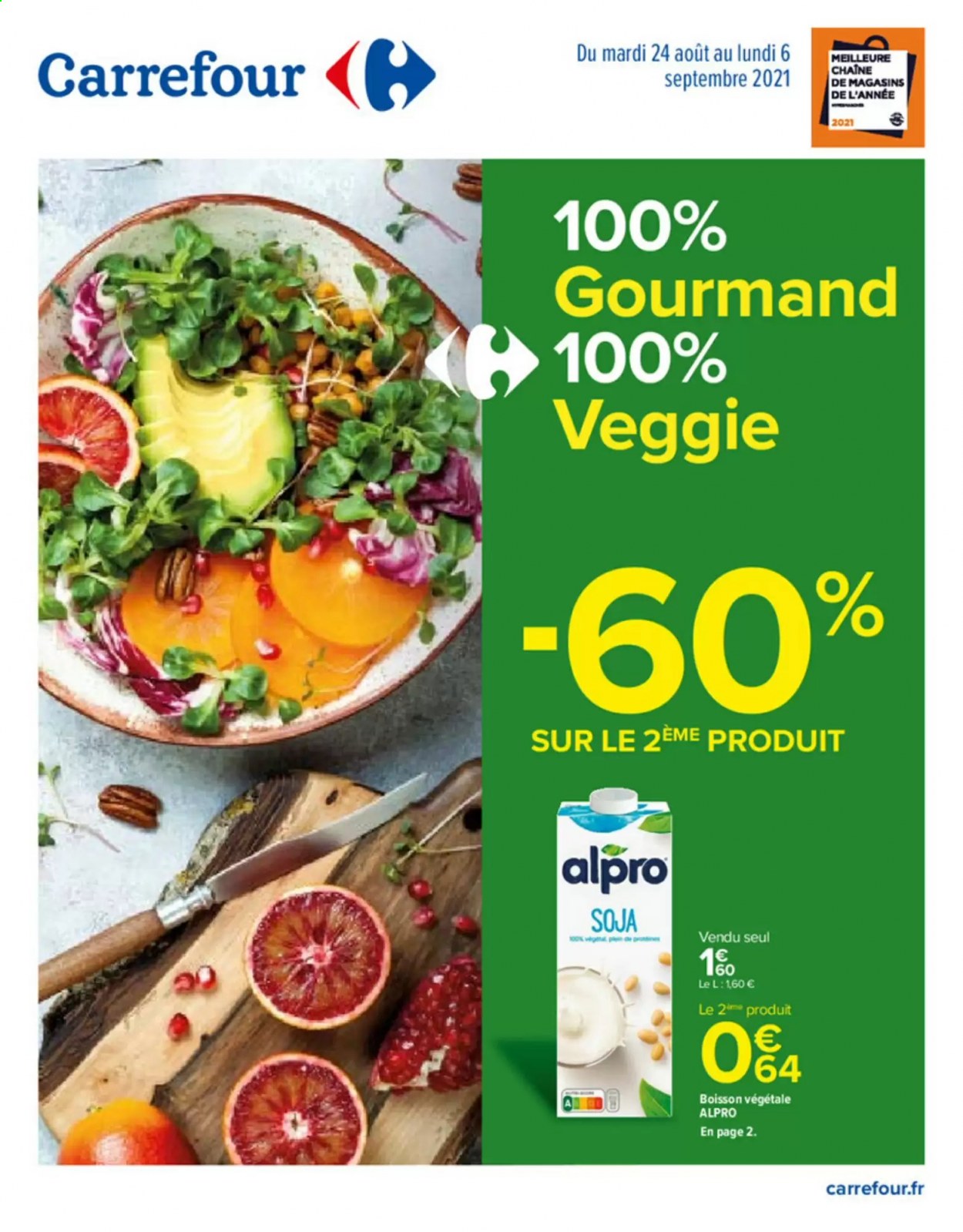 thumbnail - Catalogue Carrefour Hypermarchés - 24/08/2021 - 06/09/2021 - Produits soldés - Alpro, boisson végétale. Page 1.