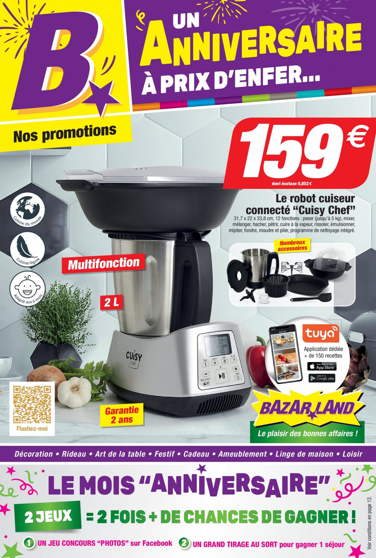 thumbnail - Catalogue Bazarland - 01/09/2021 - 12/09/2021 - Produits soldés - table, linge de maison, rideau. Page 1.