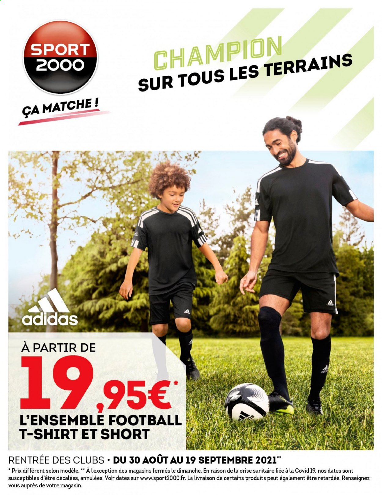 thumbnail - Catalogue Sport 2000 - 30/08/2021 - 19/09/2021 - Produits soldés - Adidas, shorts. Page 1.