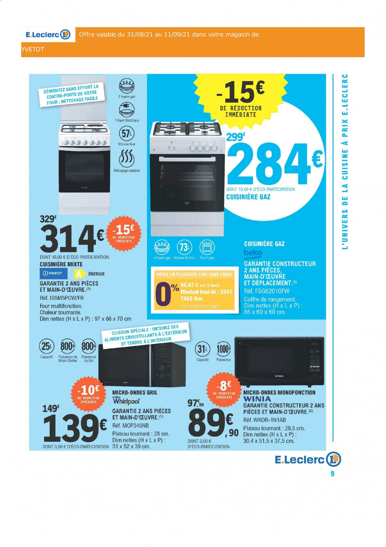 Catalogue E.Leclerc - 31/08/2021 - 11/09/2021. Page 9