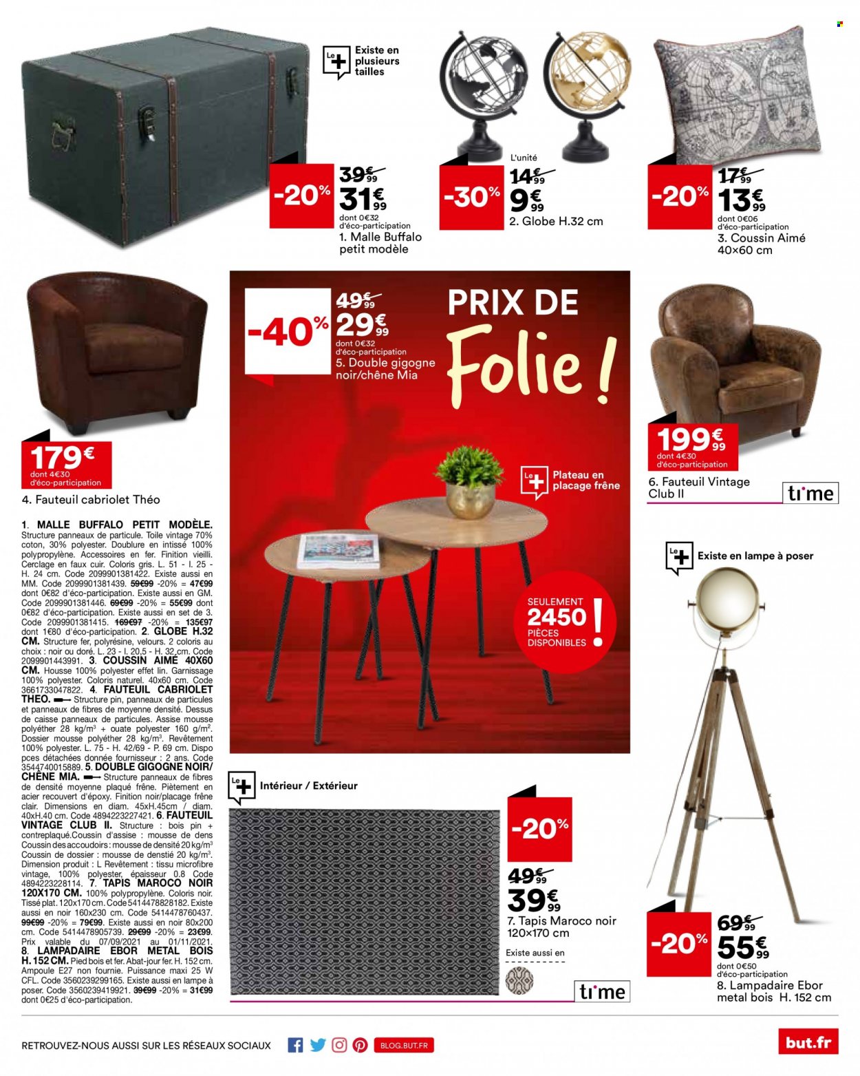 thumbnail - Catalogue BUT - 06/09/2021 - 04/10/2021 - Produits soldés - tapis, fauteuil, lampadaire, lampe. Page 31.