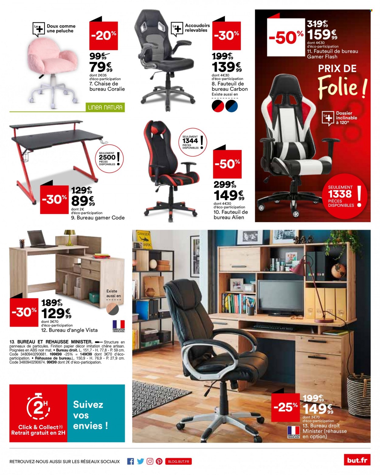 thumbnail - Catalogue BUT - 06/09/2021 - 04/10/2021 - Produits soldés - chaise, chaise de bureau, peluche. Page 39.