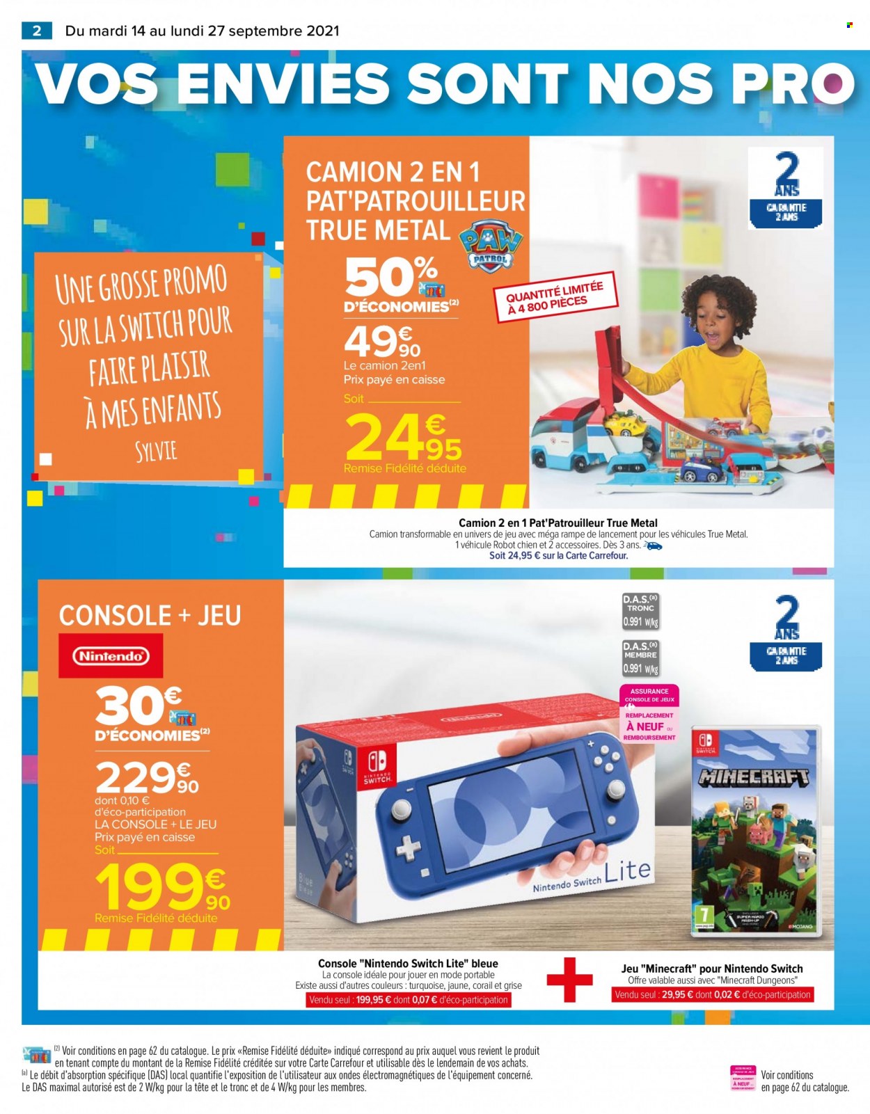 thumbnail - Catalogue Carrefour Hypermarchés - 14/09/2021 - 27/09/2021 - Produits soldés - console de jeux, camion, véhicule jouet. Page 2.