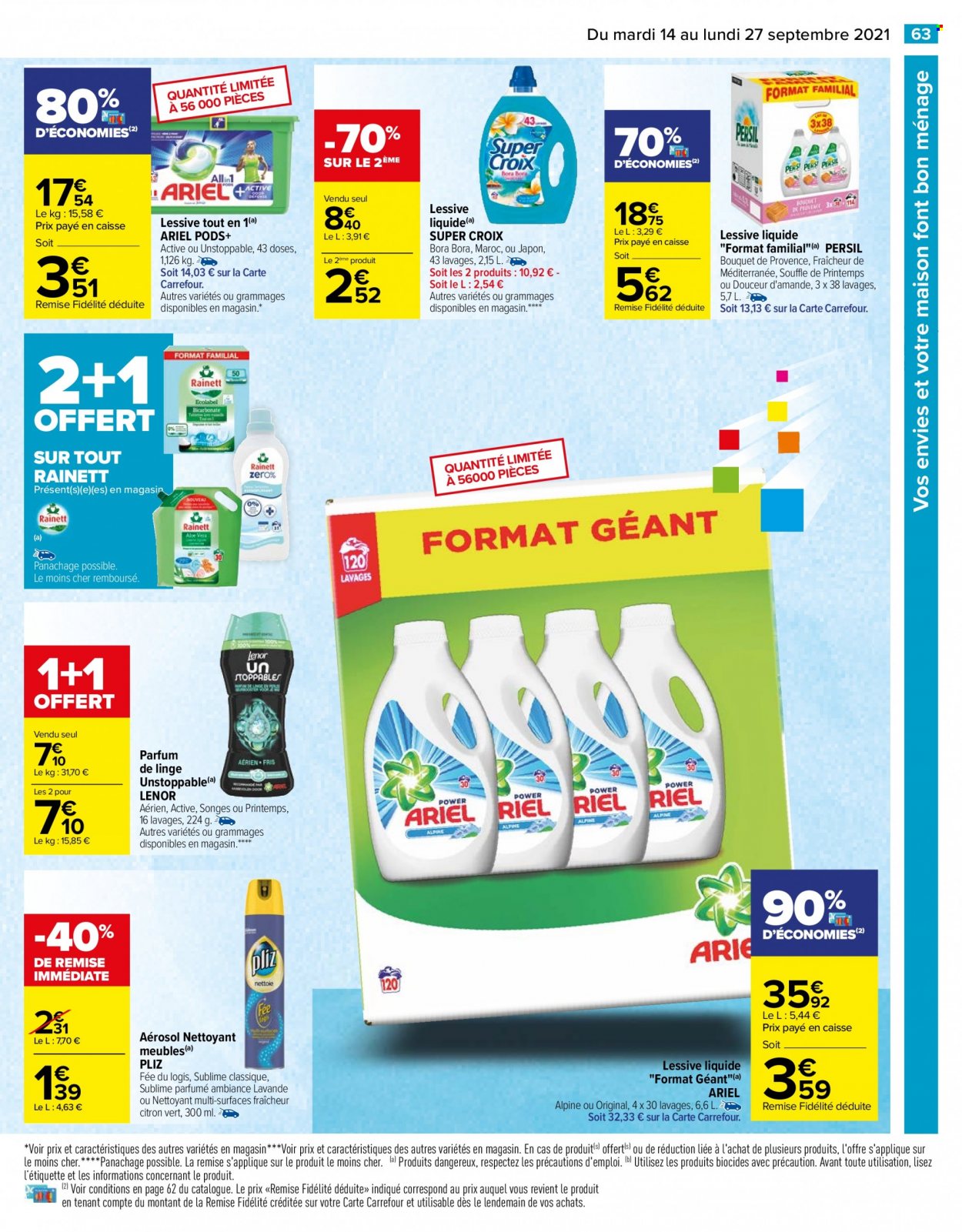 Catalogue Carrefour Hypermarchés - 14/09/2021 - 27/09/2021. Page 63