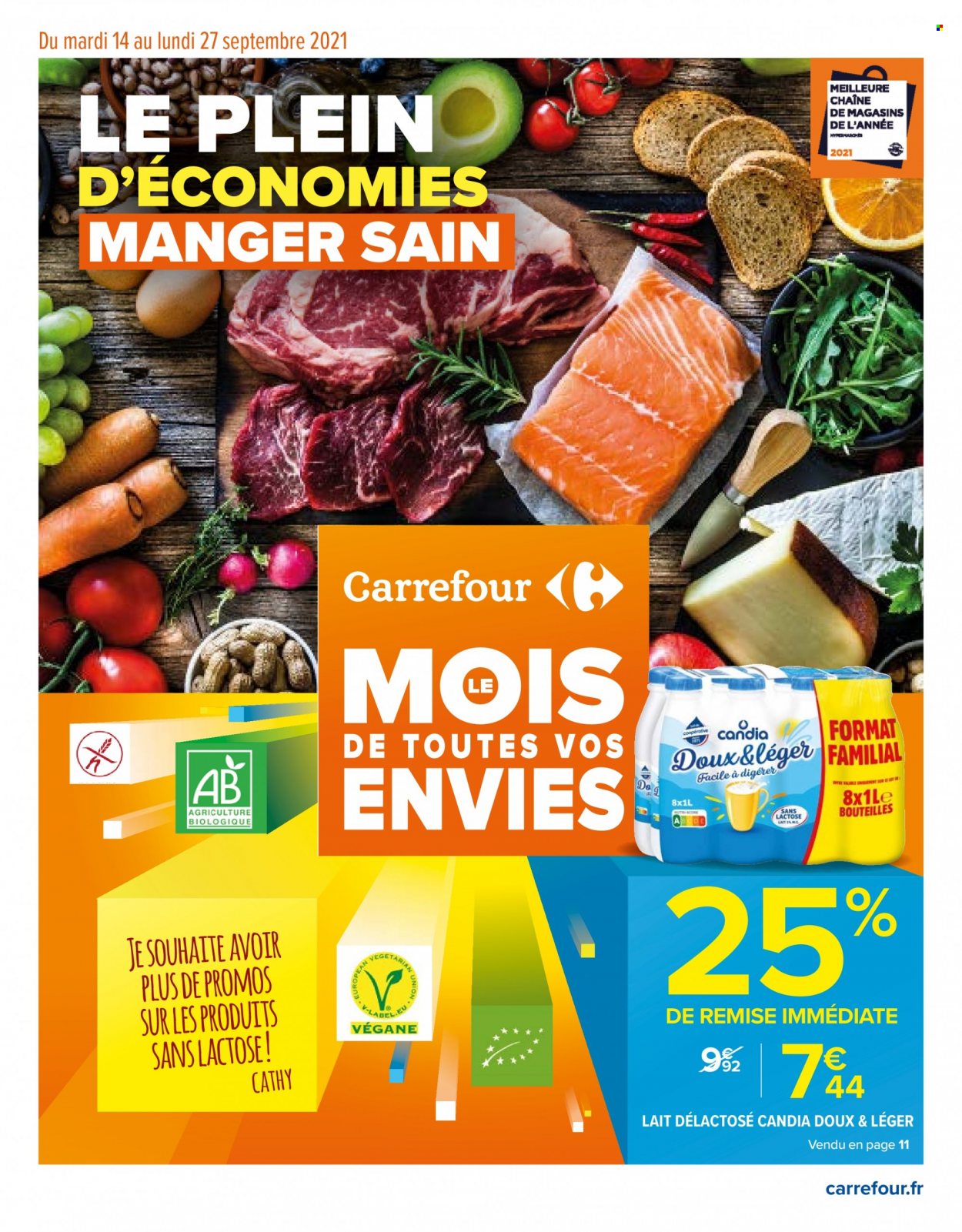 thumbnail - Catalogue Carrefour Hypermarchés - 14/09/2021 - 27/09/2021 - Produits soldés - lait, Candia. Page 1.