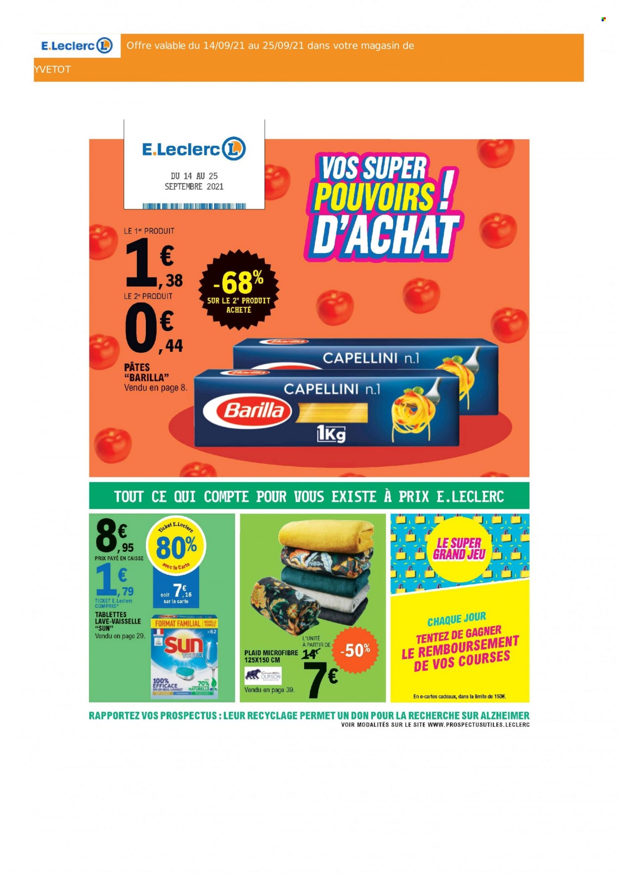 Catalogue E.Leclerc - 14/09/2021 - 25/09/2021. Page 1