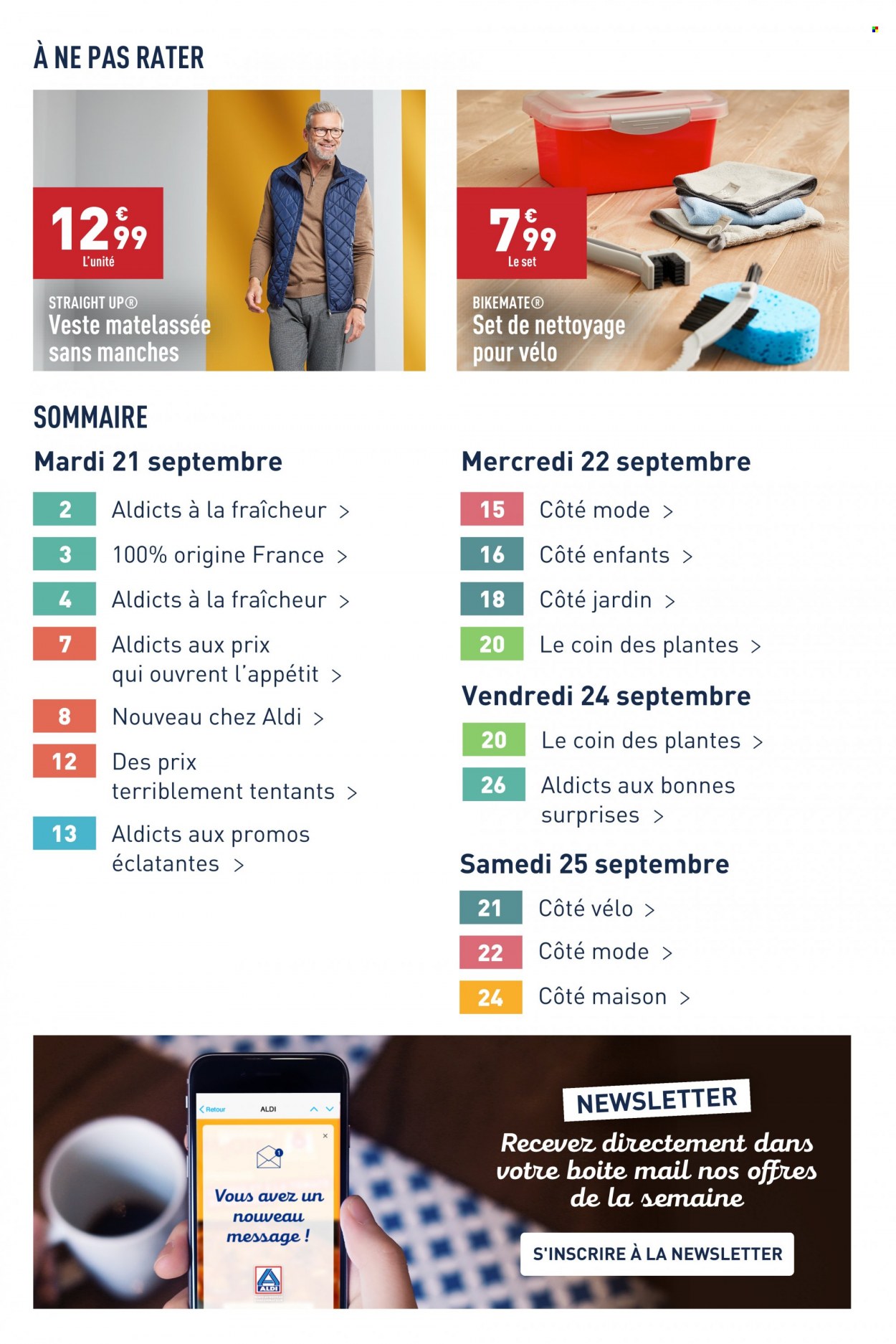 thumbnail - Catalogue ALDI - 21/09/2021 - 27/09/2021 - Produits soldés - vélo, veste, maison. Page 3.