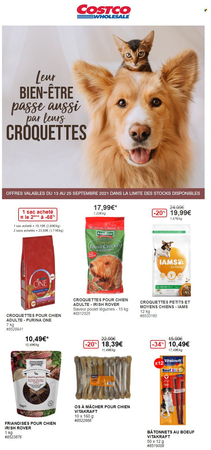 thumbnail - Catalogue Costco - 13/09/2021 - 25/09/2021 - Produits soldés - Vitakraft, Purina, croquettes chien. Page 1.