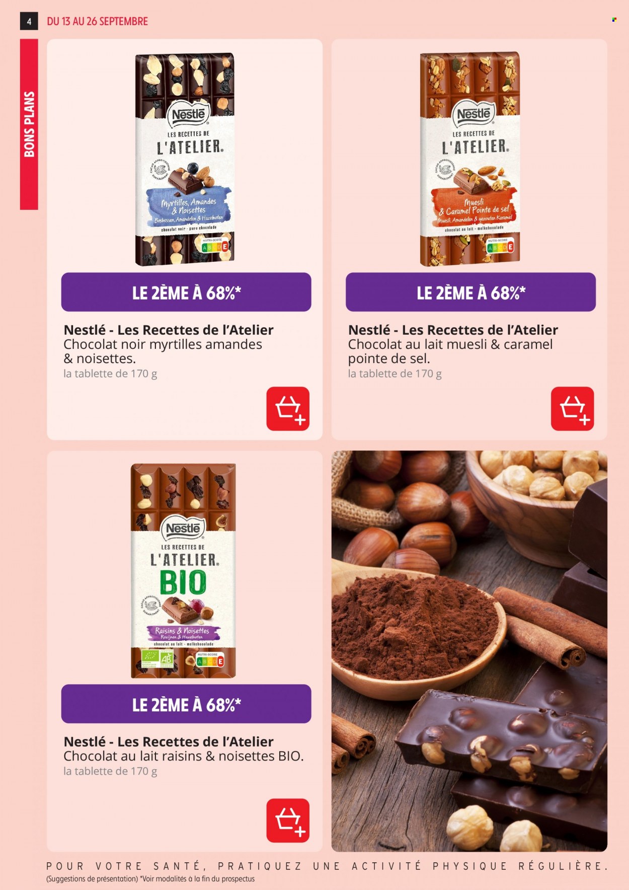 thumbnail - Catalogue Intermarché - 13/09/2021 - 26/09/2021 - Produits soldés - Nestlé, amandes, chocolat au lait, chocolat noir, céréales, raisins. Page 4.