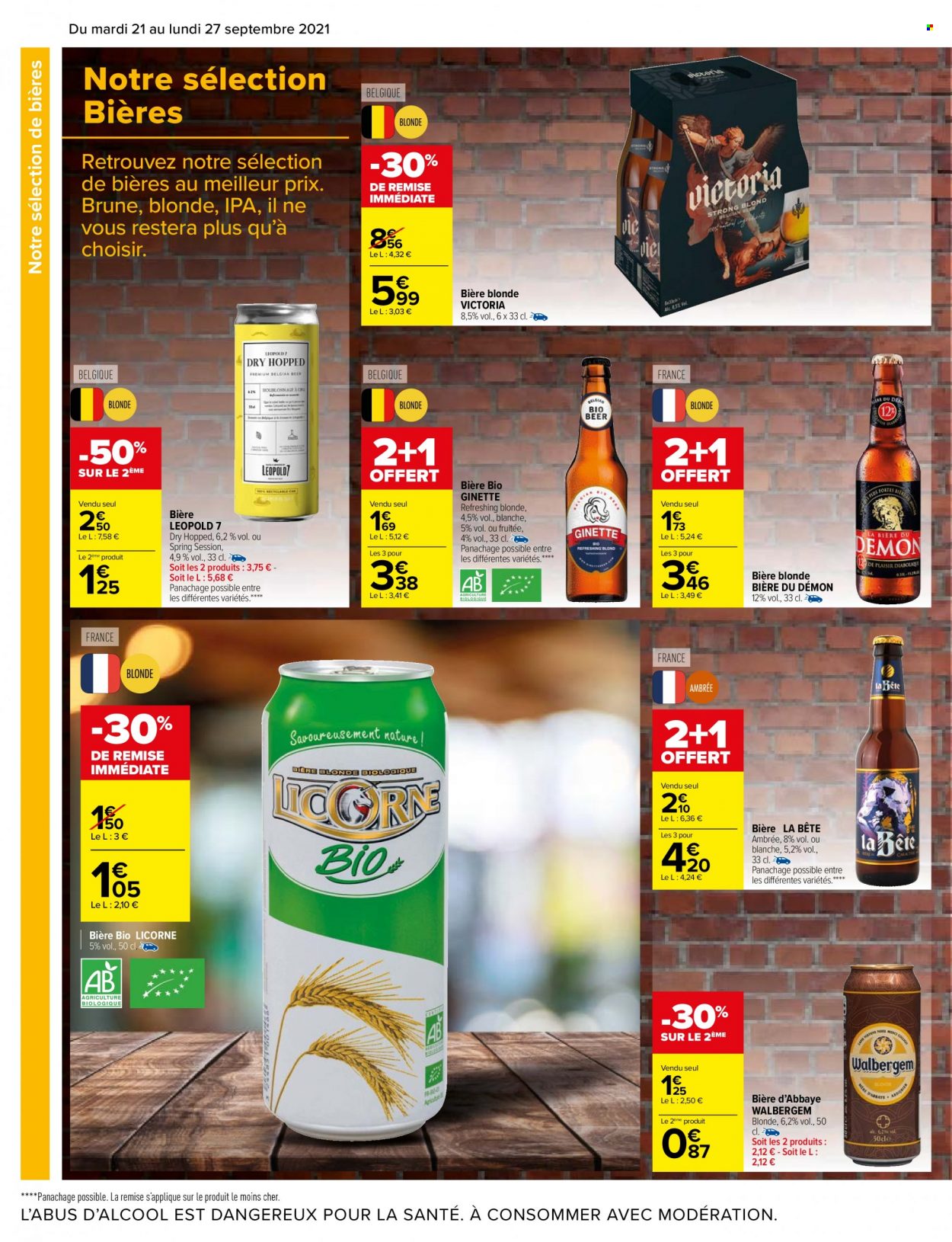 thumbnail - Catalogue Carrefour Hypermarchés - 21/09/2021 - 27/09/2021 - Produits soldés - bière blonde, licorne. Page 48.