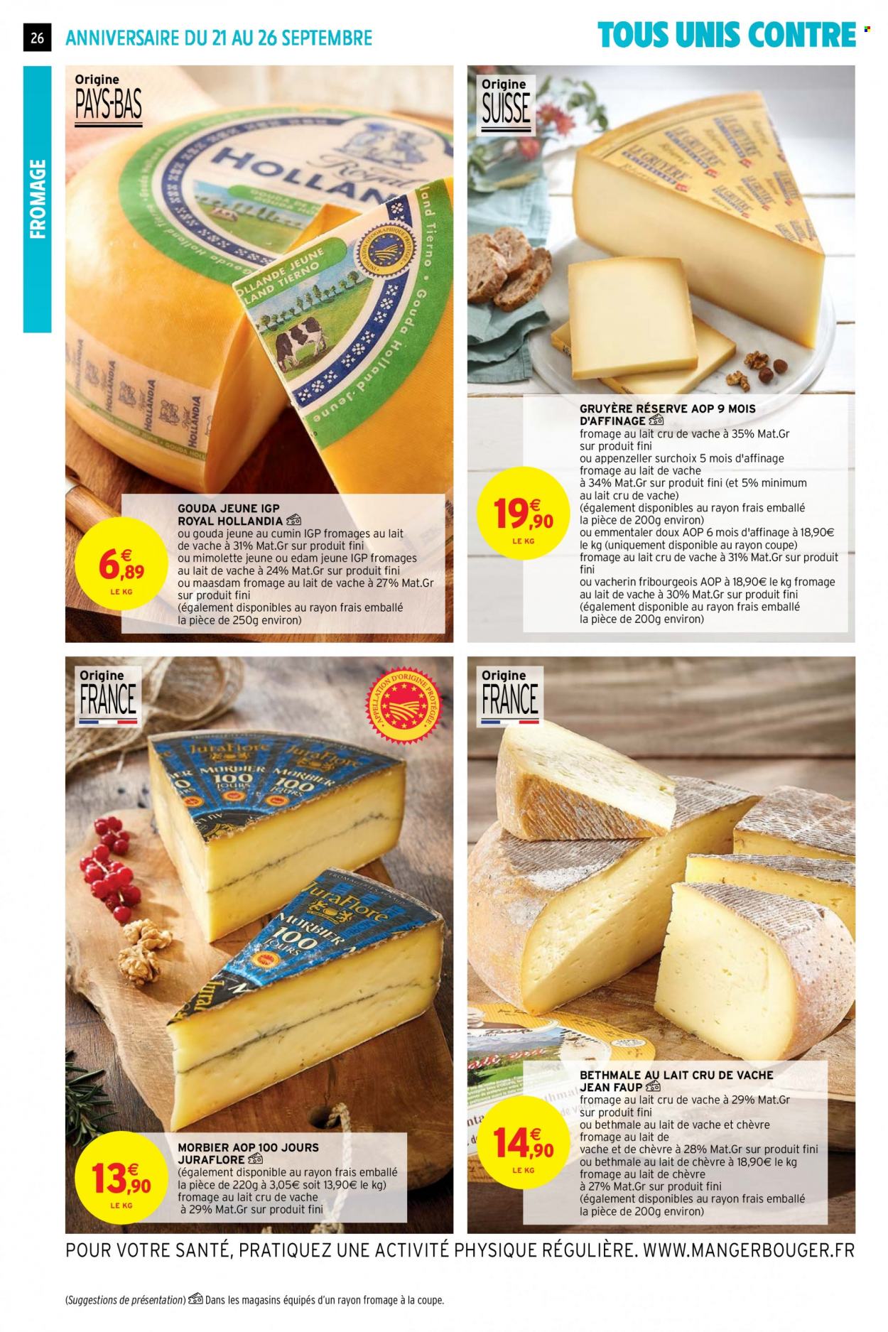 thumbnail - Catalogue Intermarché Super - 21/09/2021 - 26/09/2021 - Produits soldés - fromage, gruyère, Vacherin, Mimolette, Morbier, jeans. Page 26.