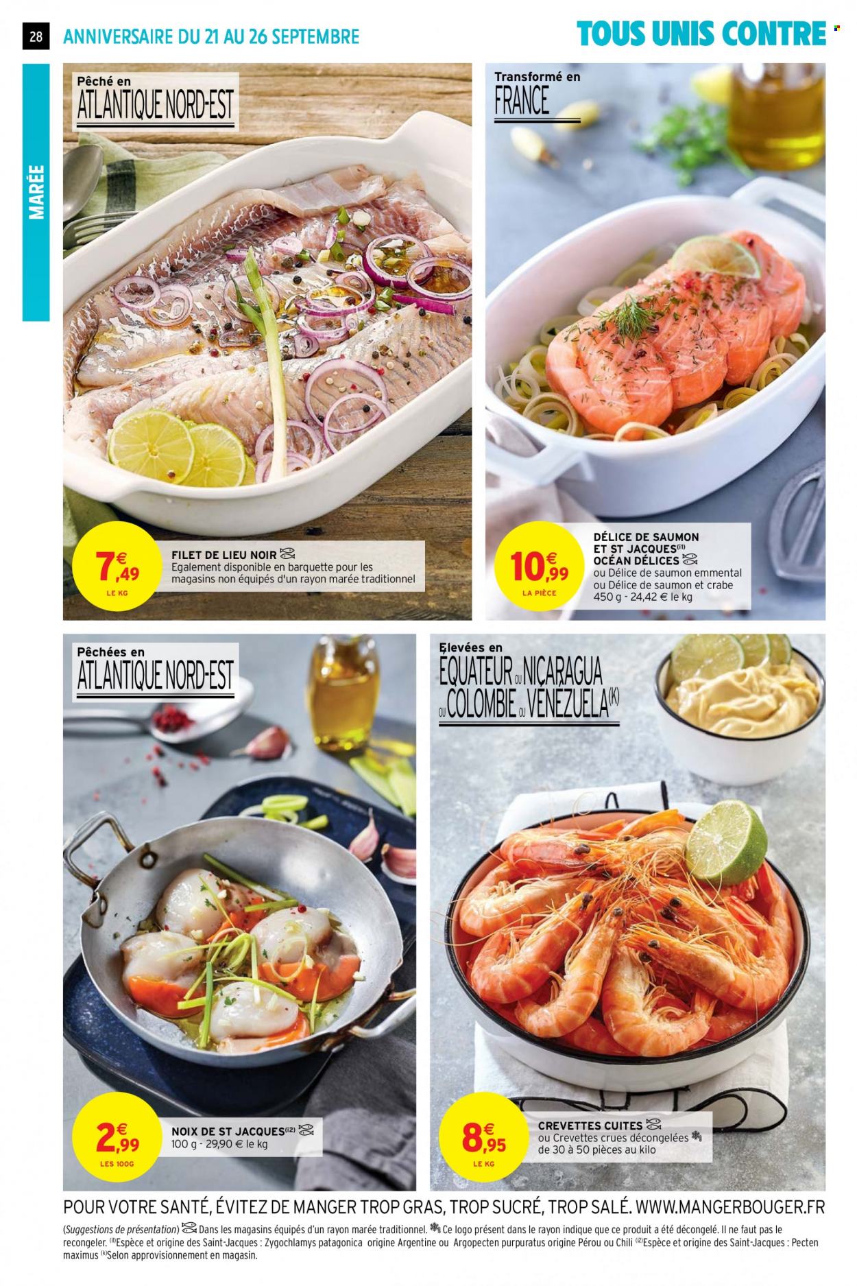 thumbnail - Catalogue Intermarché Hyper - 21/09/2021 - 26/09/2021 - Produits soldés - saumon, crabe, filet de lieu. Page 28.