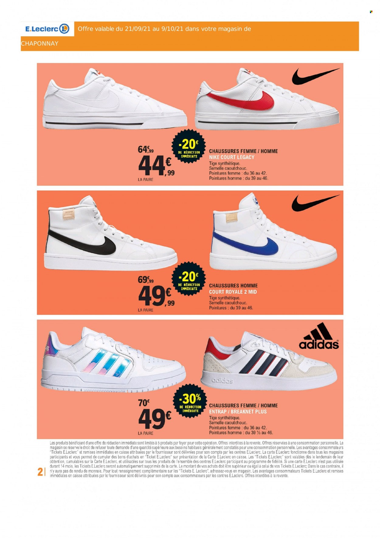 thumbnail - Catalogue E.Leclerc - Produits soldés - Adidas, Nike. Page 2.