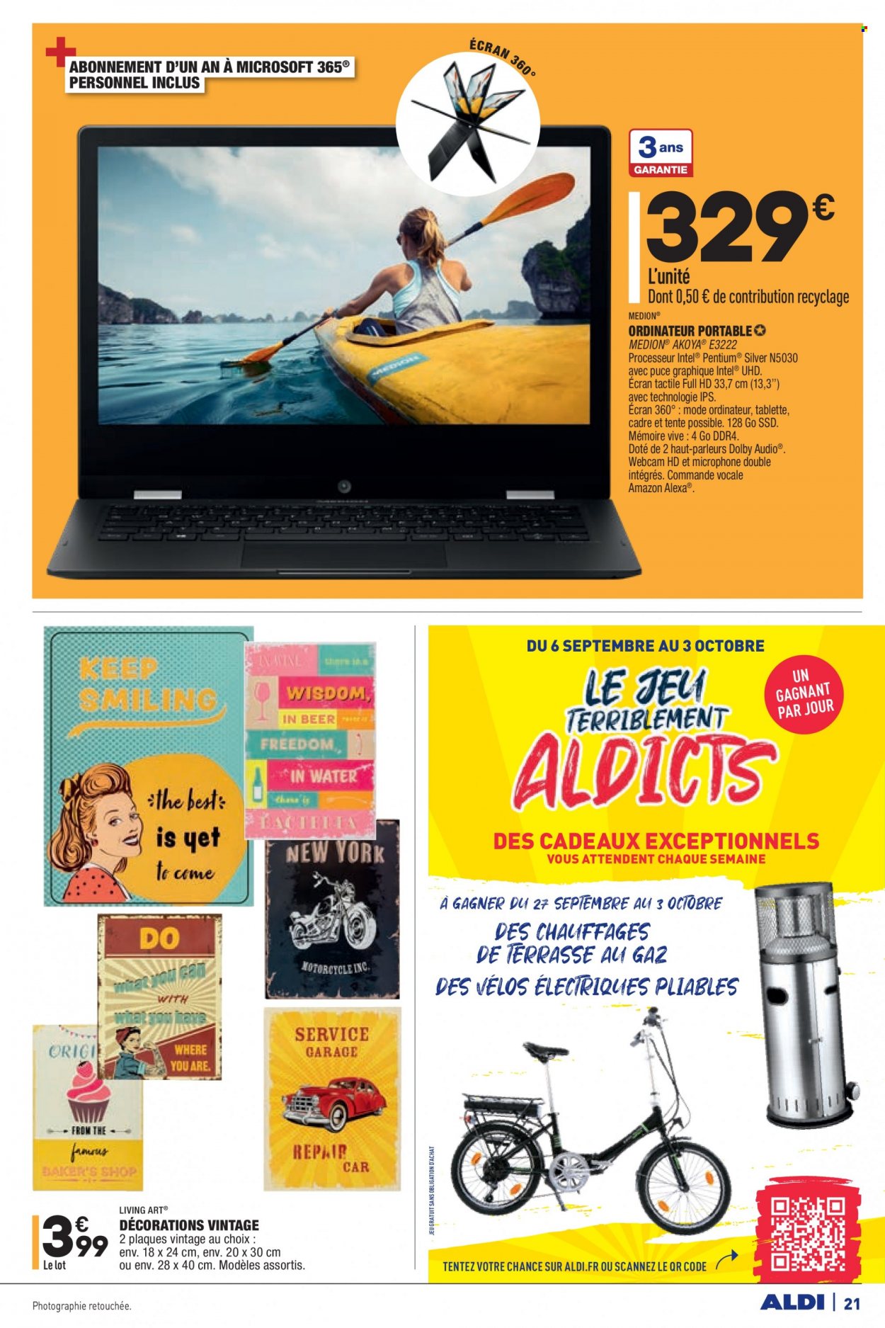 thumbnail - Catalogue ALDI - 28/09/2021 - 04/10/2021 - Produits soldés - jeu, ordinateur, ordinateur portable, webcam, tente. Page 23.