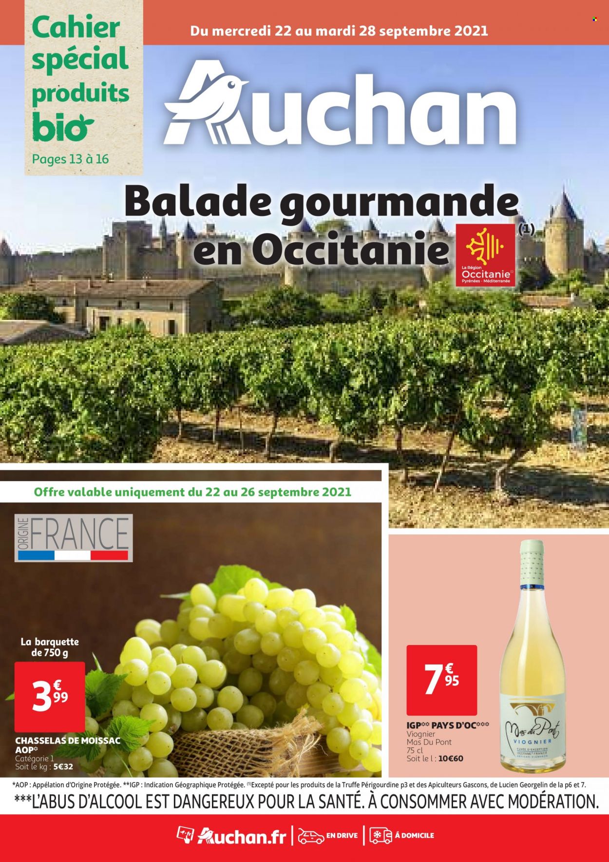 thumbnail - Catalogue Auchan - 22/09/2021 - 28/09/2021 - Produits soldés - truffe, cahier. Page 1.