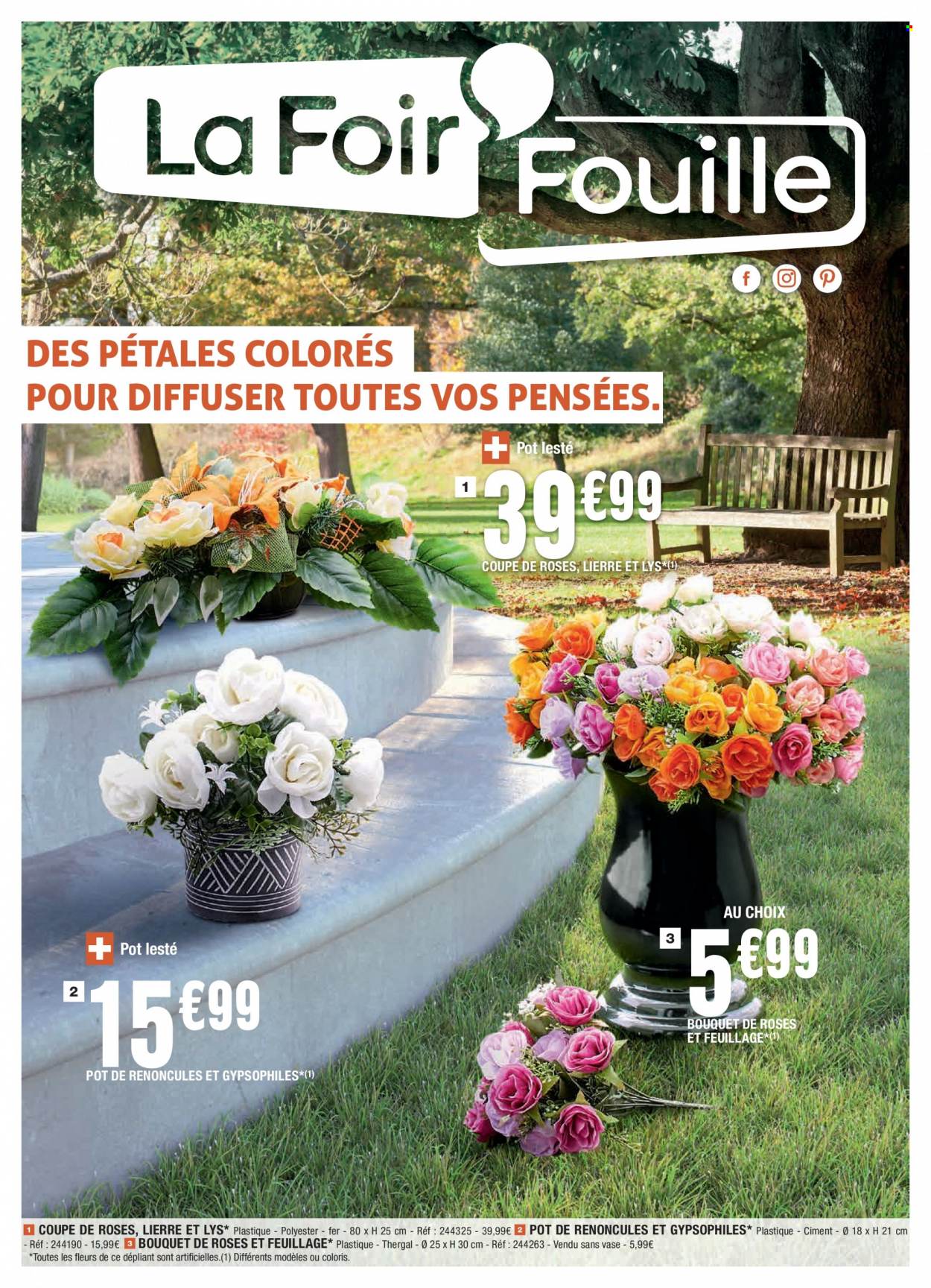 thumbnail - Catalogue La Foir'Fouille - 22/09/2021 - 26/09/2021 - Produits soldés - vase, fleur. Page 1.