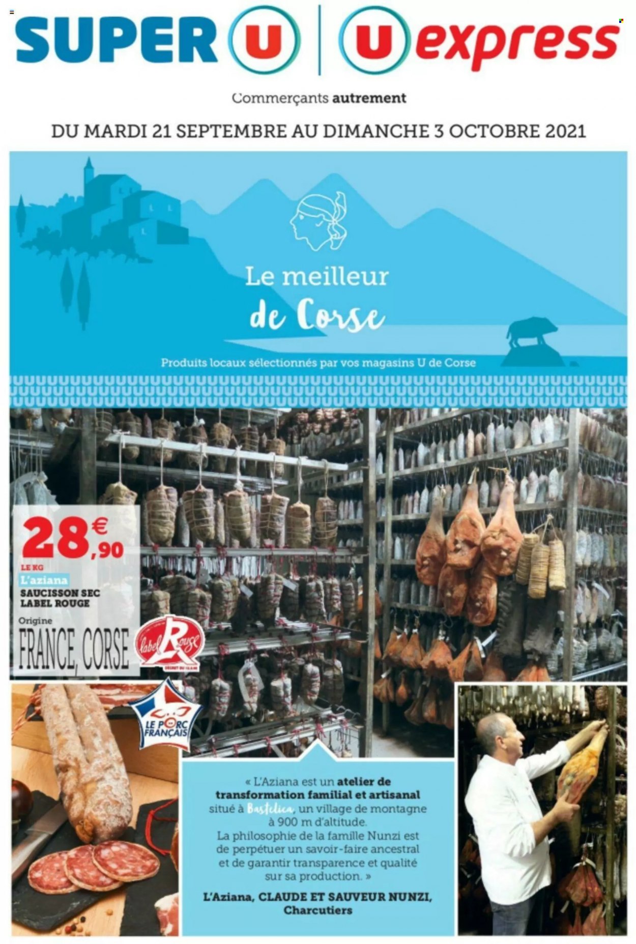 thumbnail - Catalogue Magasins U - 21/09/2021 - 05/10/2021 - Produits soldés - saucisson. Page 1.