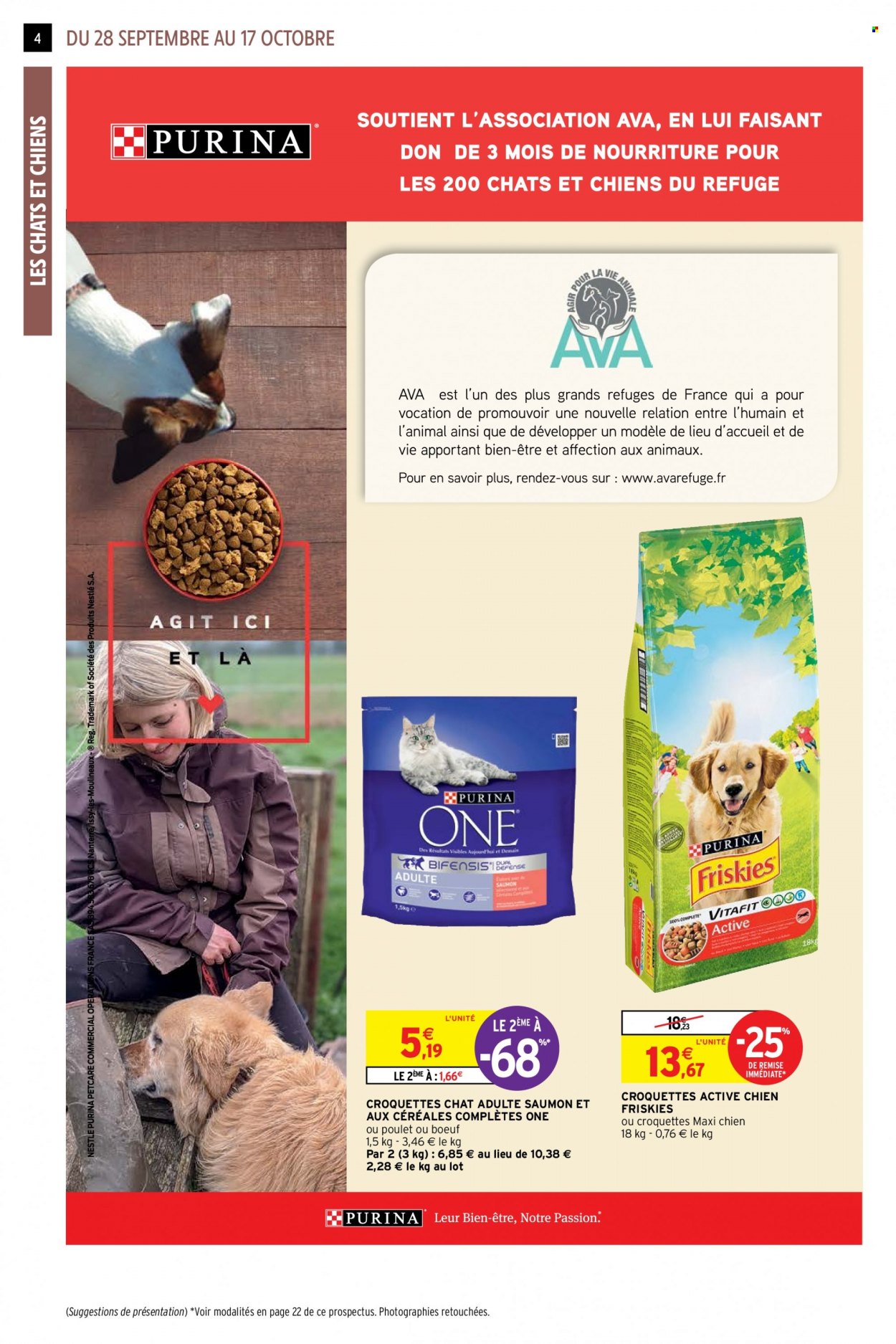 thumbnail - Catalogue Intermarché - 28/09/2021 - 17/10/2021 - Produits soldés - Nestlé, croquettes chat, Friskies, Purina, repas pour chat. Page 4.