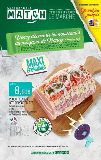 Catalogue Supermarché Match - 28/09/2021 - 03/10/2021.