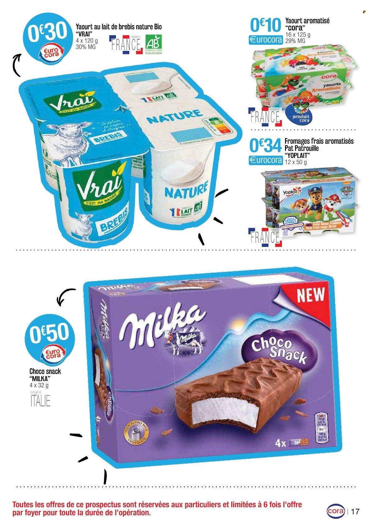 thumbnail - Catalogue Cora - 01/10/2021 - 31/10/2021 - Produits soldés - yaourt, Milka, Yoplait. Page 17.