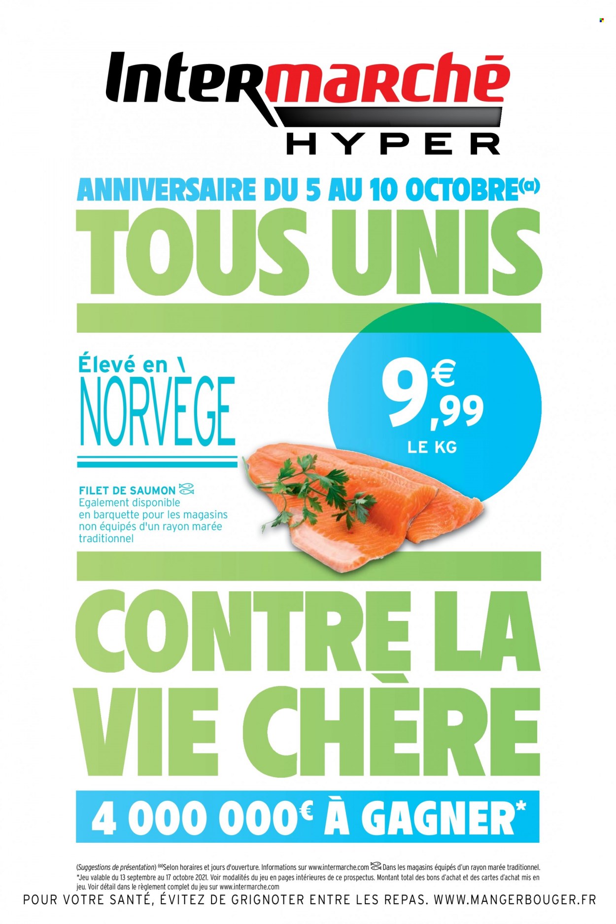 thumbnail - Catalogue Intermarché Hyper - 05/10/2021 - 10/10/2021 - Produits soldés - saumon, pavés de saumon. Page 1.