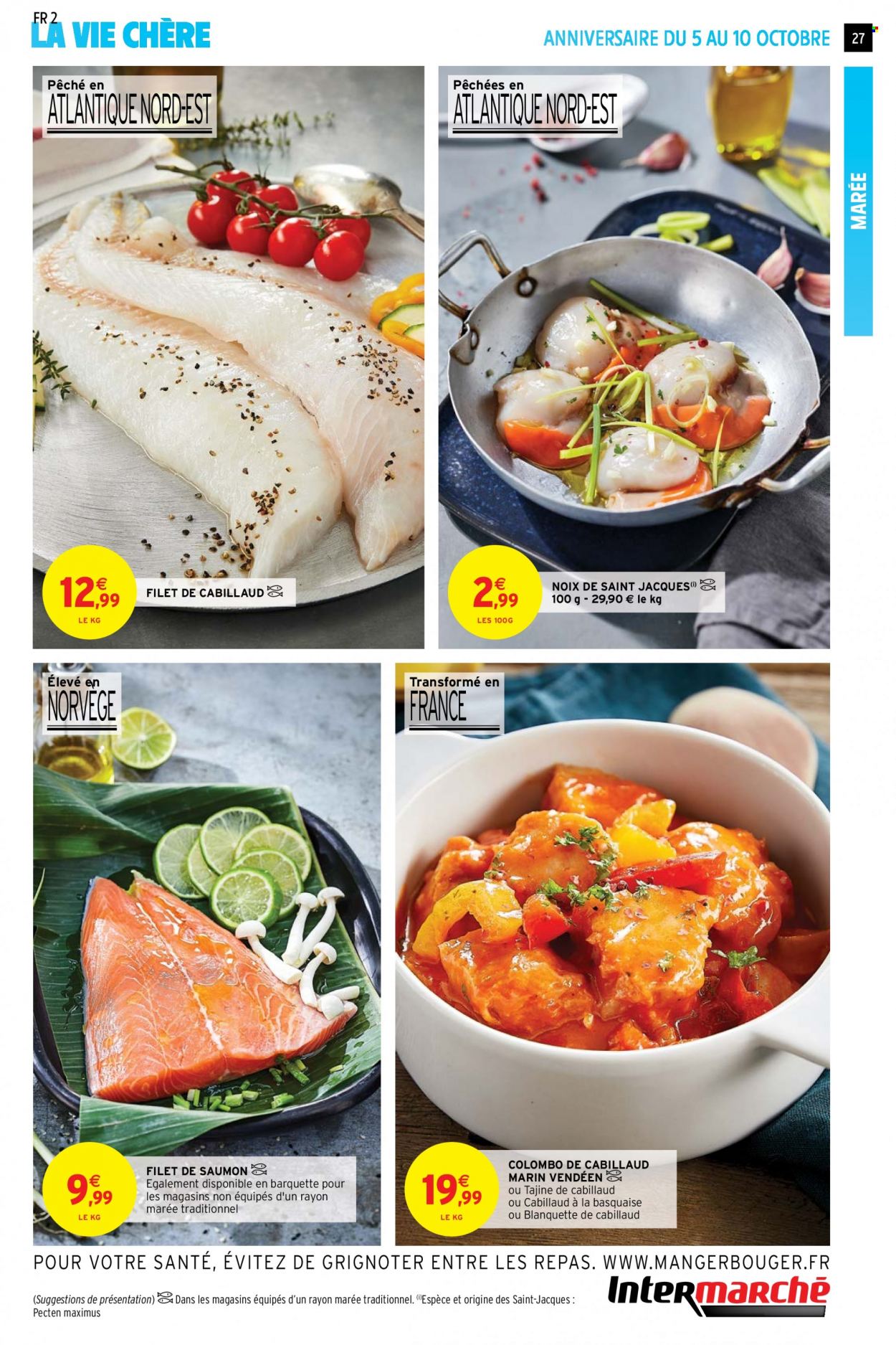 thumbnail - Catalogue Intermarché Super - 05/10/2021 - 10/10/2021 - Produits soldés - saumon, pavés de saumon. Page 27.