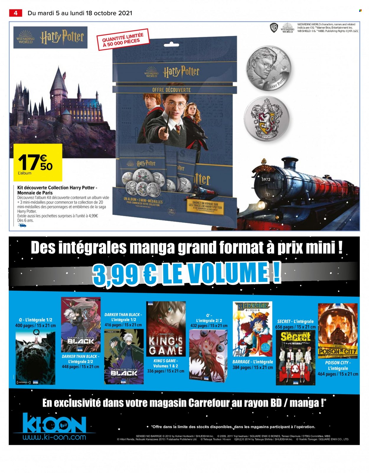 thumbnail - Catalogue Carrefour Hypermarchés - 05/10/2021 - 18/10/2021 - Produits soldés - Harry Potter. Page 4.