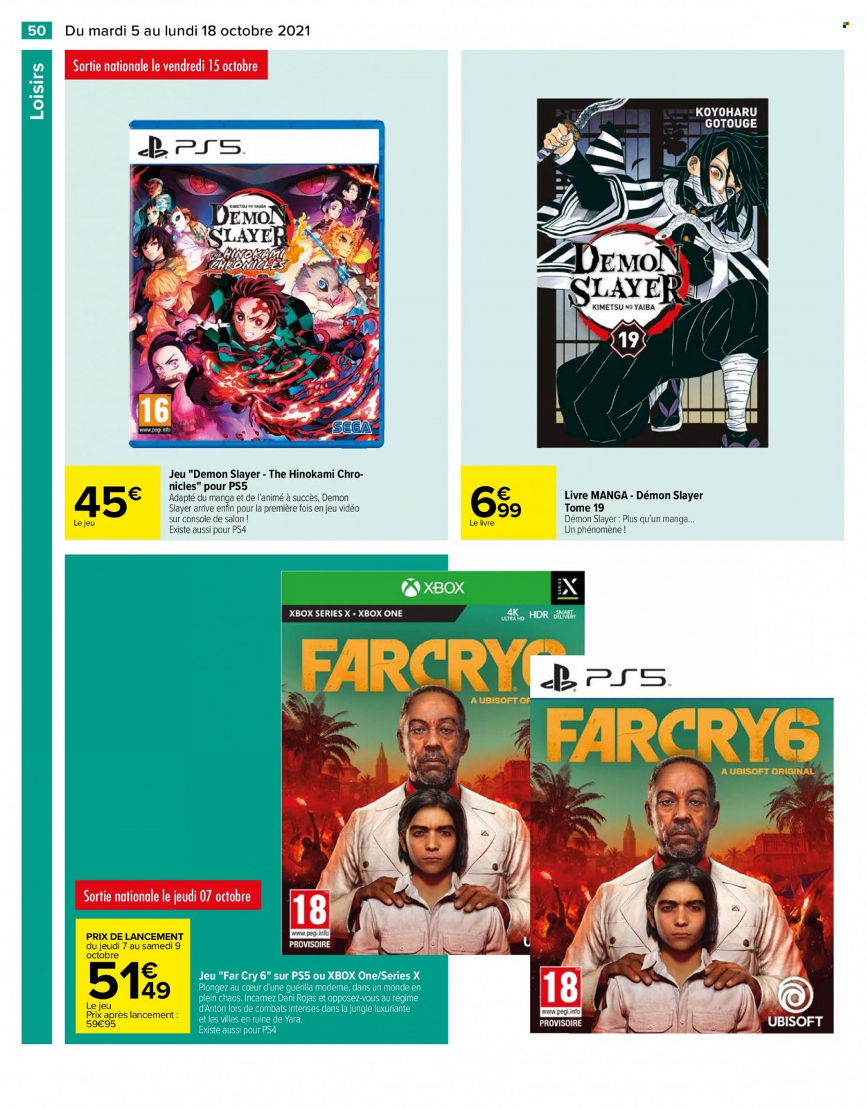 thumbnail - Catalogue Carrefour Hypermarchés - 05/10/2021 - 18/10/2021 - Produits soldés - livre, Xbox, Xbox One. Page 50.
