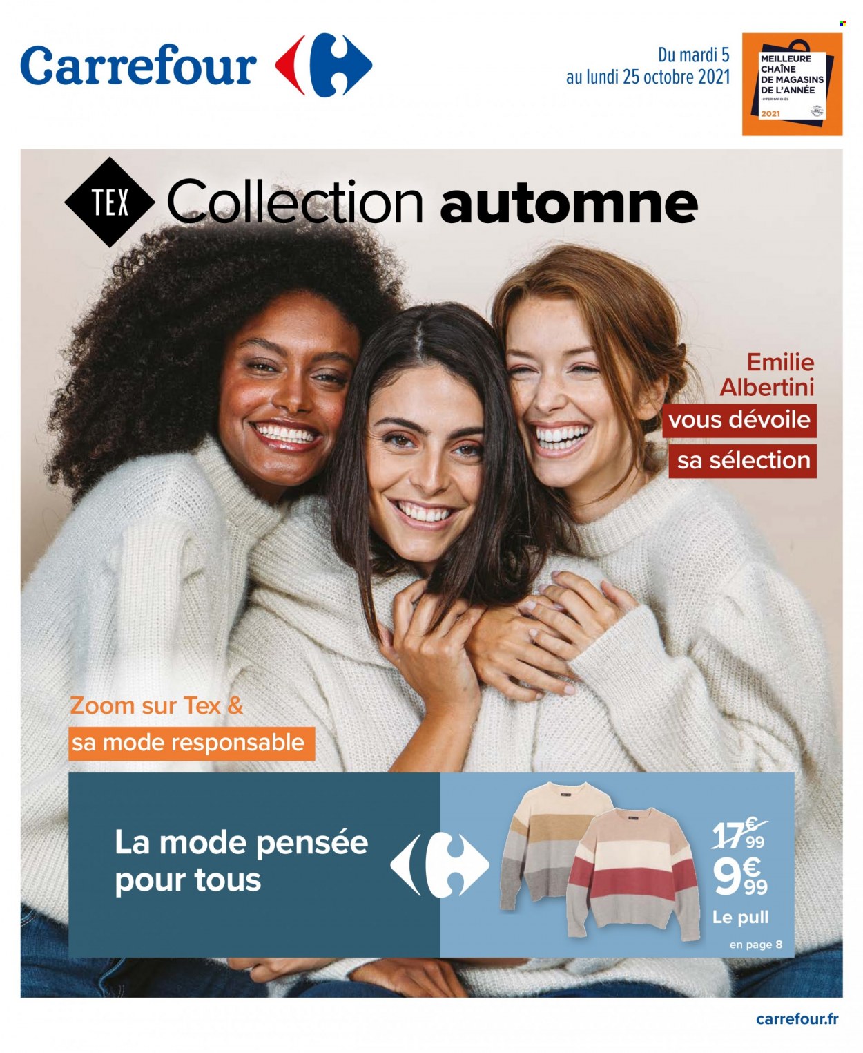 thumbnail - Catalogue Carrefour Hypermarchés - 05/10/2021 - 25/10/2021 - Produits soldés - pull, Pensée. Page 1.