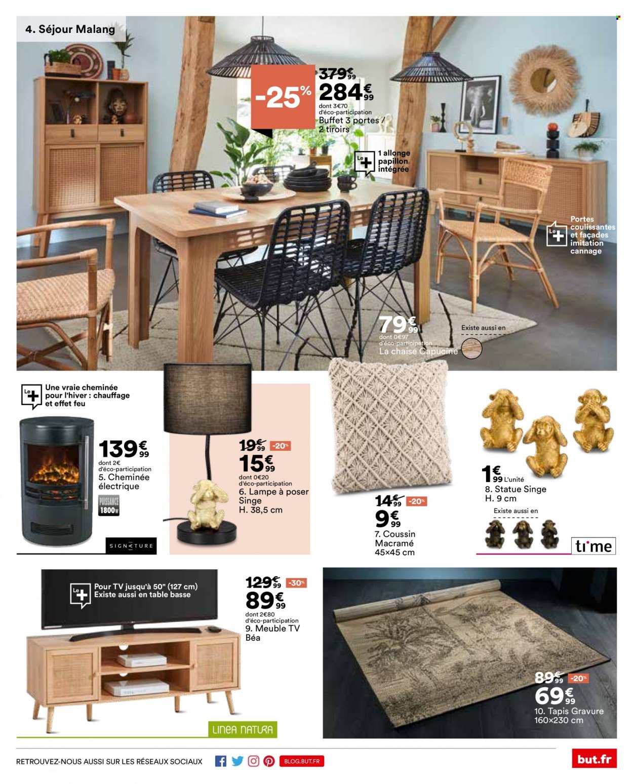 thumbnail - Catalogue BUT - 05/10/2021 - 01/11/2021 - Produits soldés - table, cheminée, coussin, tapis, meuble tv, buffet, macramé, lampe. Page 7.