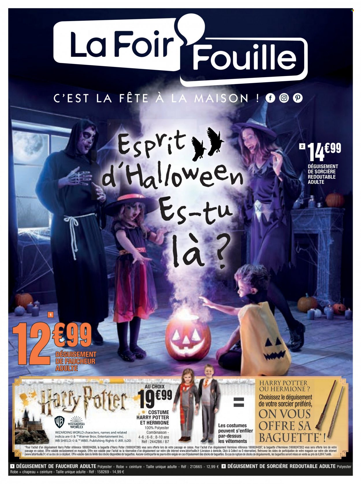 thumbnail - Catalogue La Foir'Fouille - 04/10/2021 - 10/10/2021 - Produits soldés - Harry Potter, ceinture, costume. Page 1.