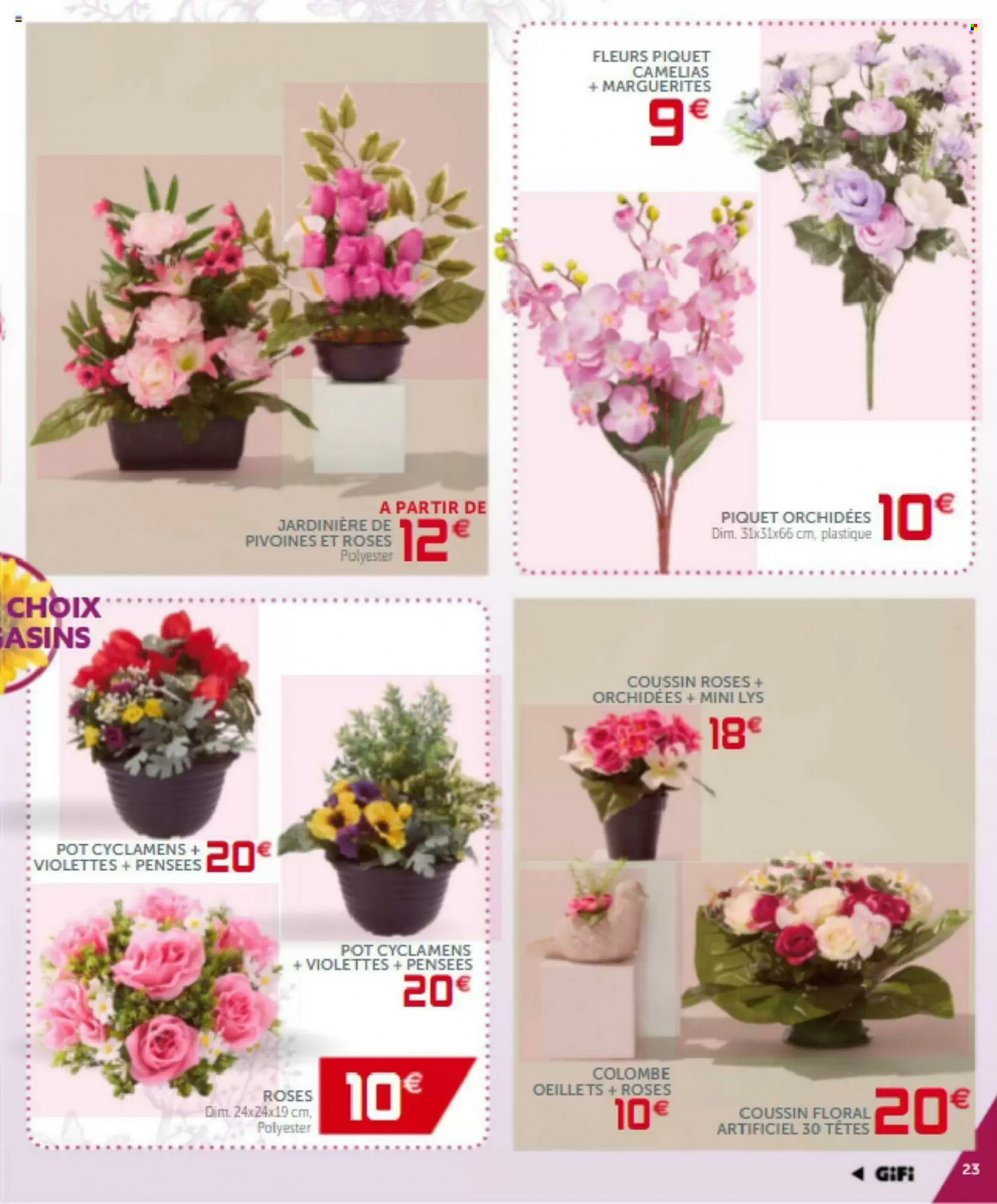 thumbnail - Catalogue GiFi - 05/10/2021 - 18/10/2021 - Produits soldés - coussin, fleur, jardinière. Page 23.