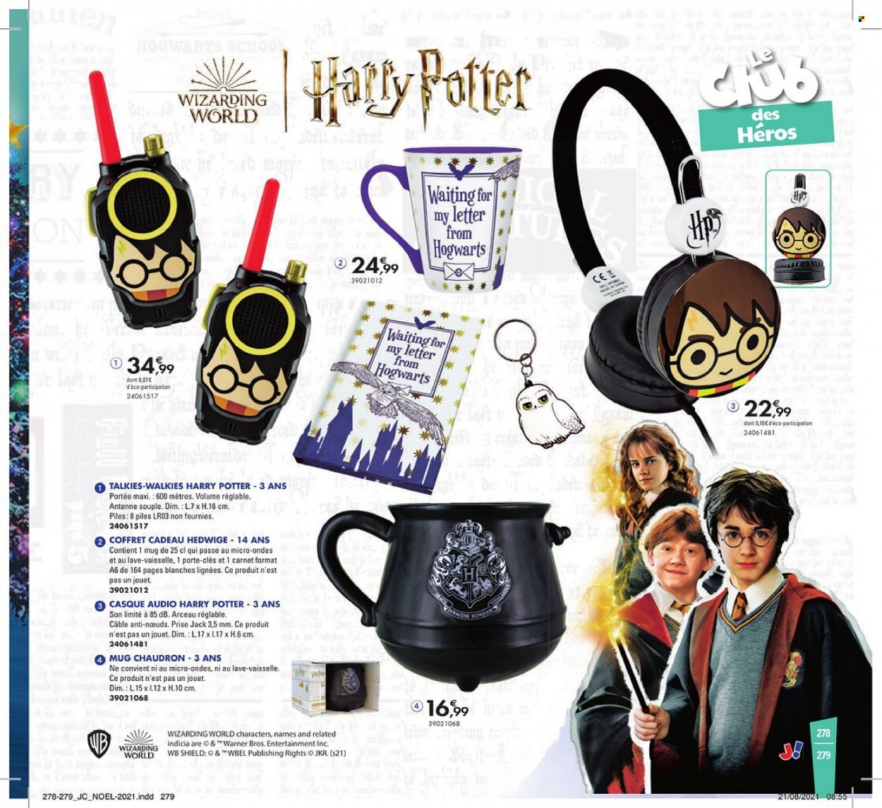 thumbnail - Catalogue JouéClub - Produits soldés - casque, Harry Potter, coffret cadeau. Page 279.