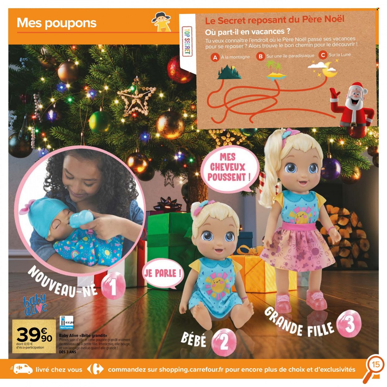 thumbnail - Catalogue Carrefour Hypermarchés - 12/10/2021 - 01/12/2021 - Produits soldés - père noël, Baby Alive, poupée. Page 15.