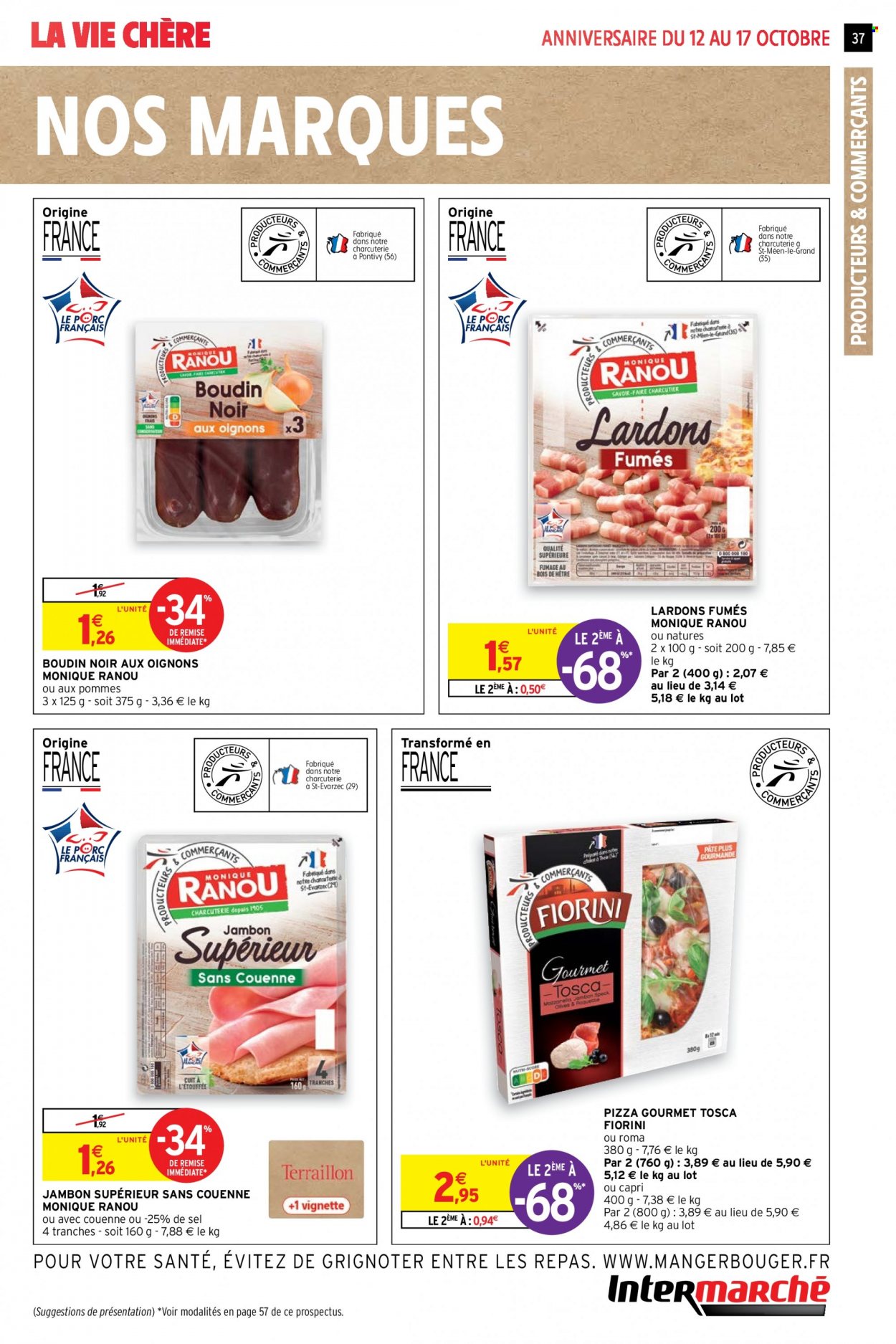 thumbnail - Catalogue Intermarché Super - 12/10/2021 - 17/10/2021 - Produits soldés - pizza, boudin de viande, boudin noir. Page 37.