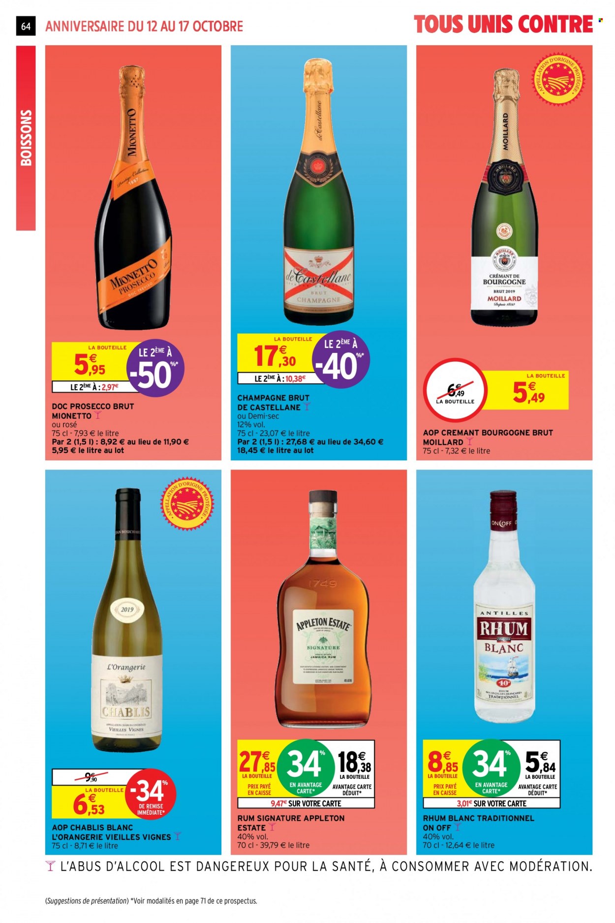 thumbnail - Catalogue Intermarché Hyper - 12/10/2021 - 17/10/2021 - Produits soldés - champagne, Prosecco, rhum, rhum blanc. Page 64.