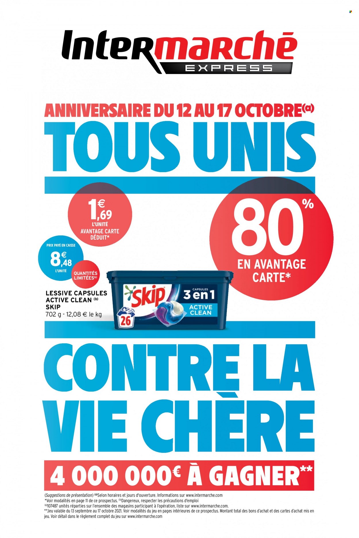 thumbnail - Catalogue Intermarché Express - 12/10/2021 - 17/10/2021 - Produits soldés - Skip, lessive. Page 1.